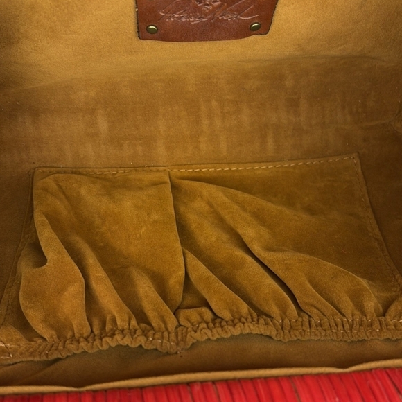 Patricia Nash Leather And Wicker Satchel Tote Bag Turn Lock - Picture 14 of 17